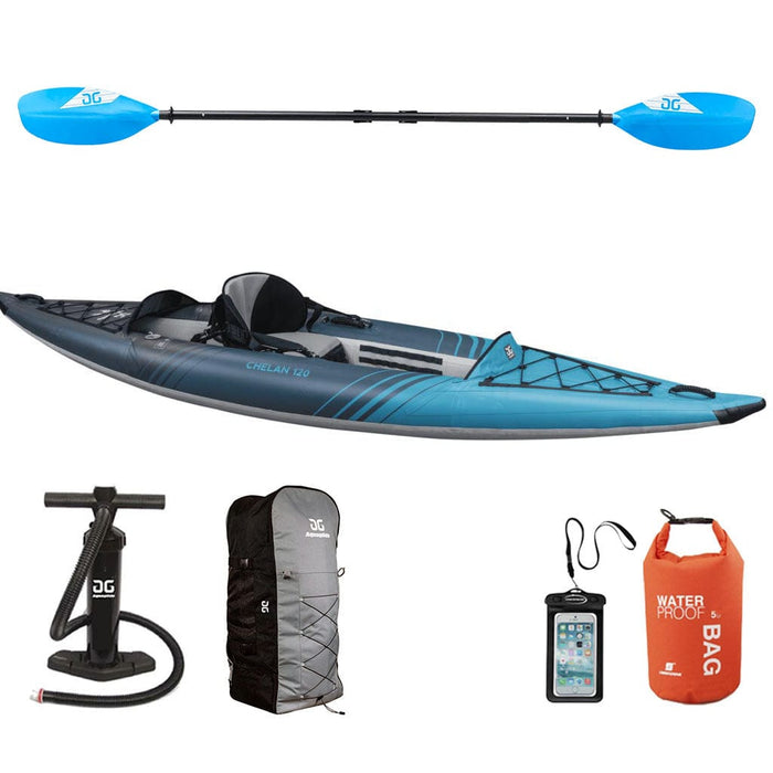 Aquaglide Chelan 120 DS 1 Person Inflatable Touring Kayak Package