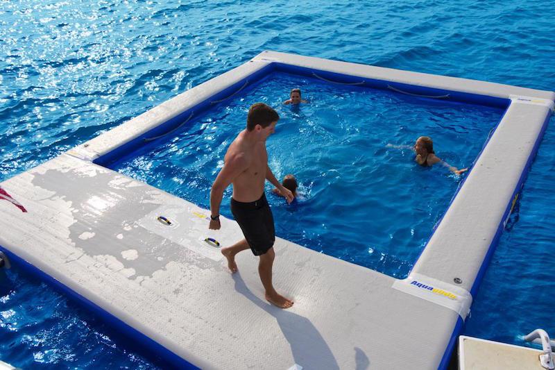 Aquaglide Inflatable Floating Ocean Pool™ 5m Dock Platform - 5m x 6m - Air Kayaks Direct