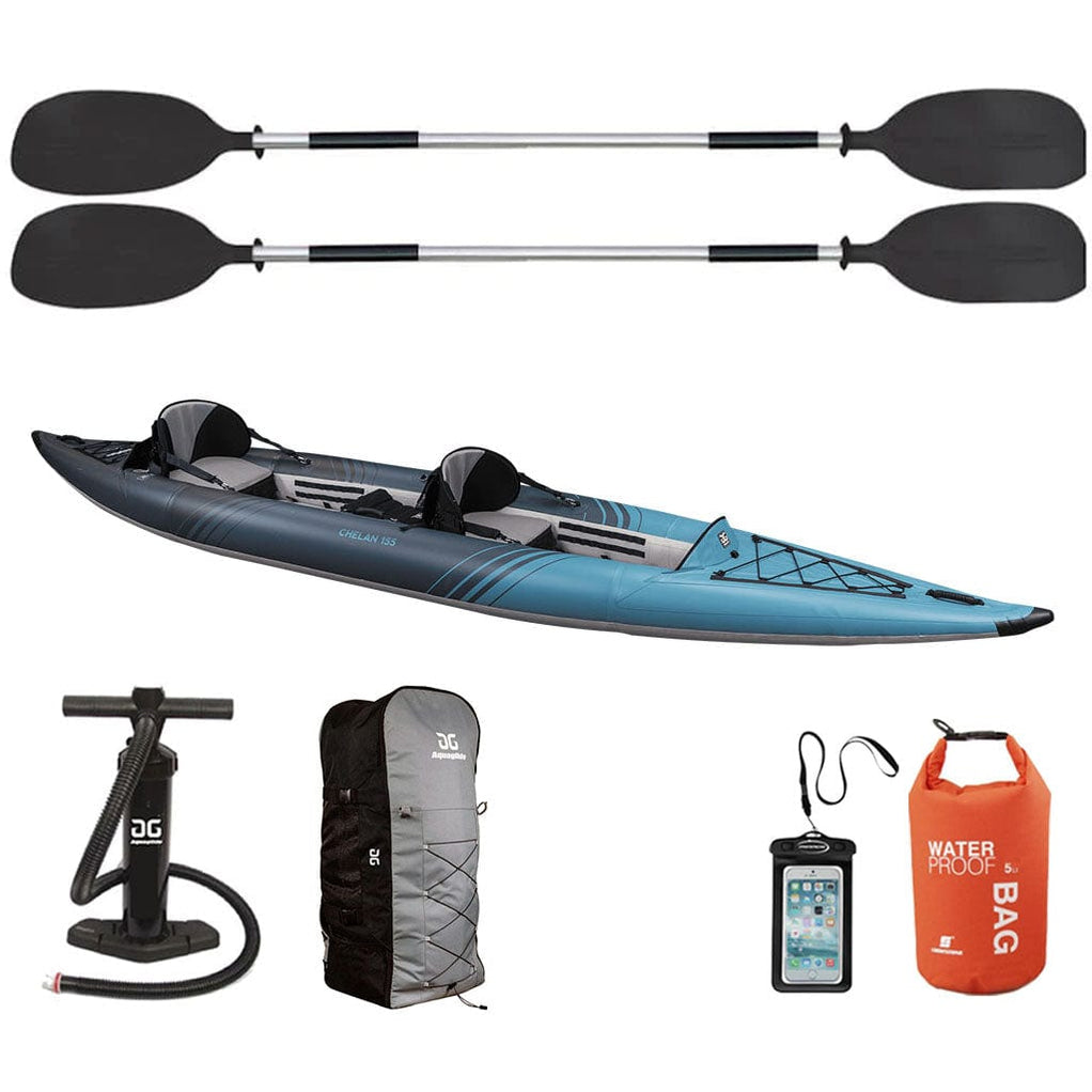 Aquaglide Chelan 155 DS Tandem Inflatable Touring Kayak Package —