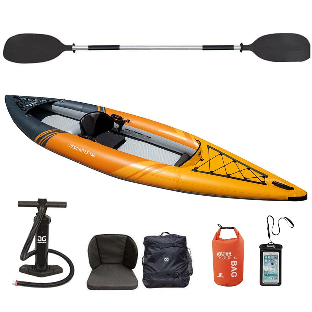 Aquaglide Deschutes 130 1 Person Inflatable Touring Kayak Package — Air